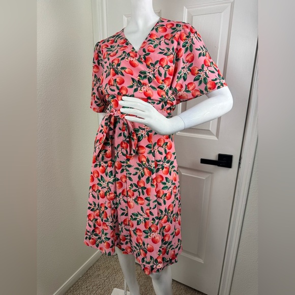 Draper James Dress Size 16 Apple Blossom Wynonna Wrap Dixie Rose Short.  #58 - Picture 1 of 11